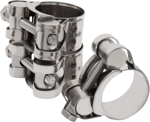 Hordion 6 عبوات من مشابك خرطوم T-Bolt 29-31 مم (1.14 بوصة إلى 1.22 بوصة) نطاق OD، 304 مشابك أنبوب المبرد الداخلي من الفولاذ المقاوم للصدأ مشبك خرطوم المبرد شديد التحمل in Kuwait