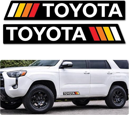 GRITKULTURE ملصق جرافيك TRD قابل للإزالة من الفينيل ثلاثي الألوان مقاس 11.2 بوصة × 1.7 بوصة للسنة العالمية تاكوما وتندرا، شاحنات الطرق الوعرة 4 عداء وسيارات الدفع الرباعي مع ممسحة وسهولة التركيب in Kuwait