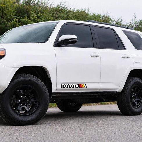 GRITKULTURE ملصق جرافيك TRD قابل للإزالة من الفينيل ثلاثي الألوان مقاس 11.2 بوصة × 1.7 بوصة للسنة العالمية تاكوما وتندرا، شاحنات الطرق الوعرة 4 عداء وسيارات الدفع الرباعي مع ممسحة وسهولة التركيب in Kuwait