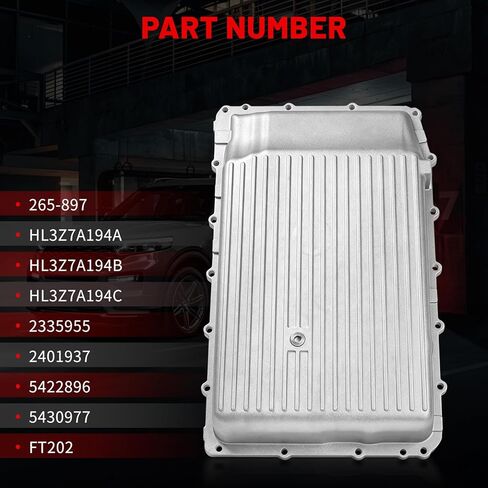 265-897 Upgraded Aluminum Transmission Oil Pan Ten Speed Trans Filter with Magnetic Drain Plug & Gasket Compatible with Ford F150 Expedition Mustang Ranger 2017-2023 Navigator 2018-2023 OE# HL3Z7A194C in Saudi Arabia