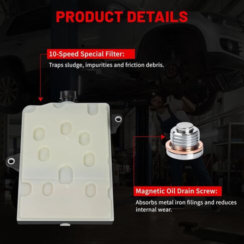 265-897 Upgraded Aluminum Transmission Oil Pan Ten Speed Trans Filter with Magnetic Drain Plug & Gasket Compatible with Ford F150 Expedition Mustang Ranger 2017-2023 Navigator 2018-2023 OE# HL3Z7A194C in Saudi Arabia