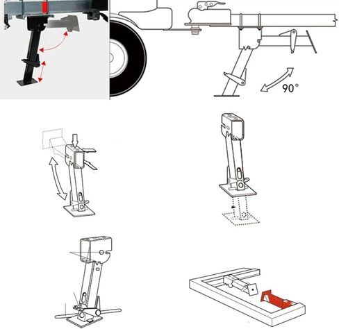 Dioche 650 lb. TrAdjustable Trailer Stabilizer Jack with Telescopic Support Frame, 290mm to 455mm, Suitable for RVs, Motorhomes, Trailers, and Offroad Vehicles. in Saudi Arabia