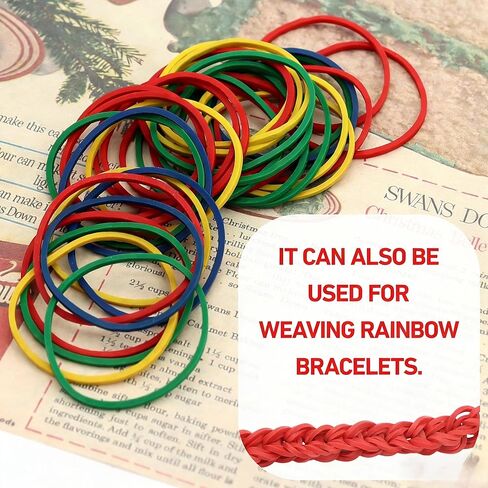 100 Pack Multicolor Rubber Bands, Small Colored Elastic Bands for Office, School & Home, Stretchy Durable Rubber Bands for Paper, Money & Supplies in Kuwait