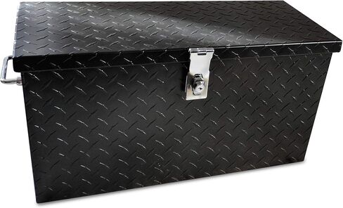 Universal 24" Aluminum Diamond Plate Storage & Tool Box | Weather-Resistant Locking Cargo Box for UTVs, ATVs, and Trailers in Kuwait