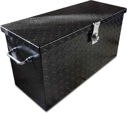 Universal 24" Aluminum Diamond Plate Storage & Tool Box | Weather-Resistant Locking Cargo Box for UTVs, ATVs, and Trailers in Kuwait