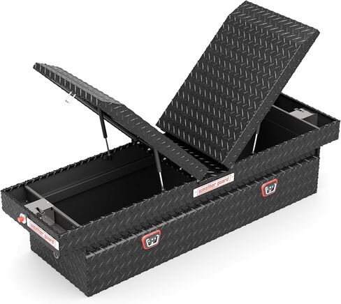 صندوق أدوات الشاحنة من الألومنيوم المتقاطع من Weather Guard، ملف تعريف قياسي، يناسب الشاحنات كاملة الحجم، سعة تخزين 11.3 قدم مكعب (أسود لامع) in Kuwait