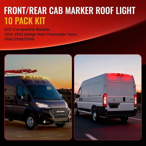 أضواء سقف الكابينة العلوية مصابيح Led للتخليص الجري لـ 2014-2020 دودج رام ProMaster Van1500 2500 3500 in Kuwait