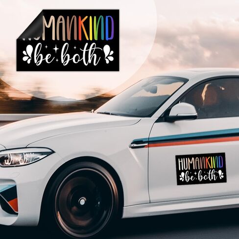 MAIANEY [7.5"x4.5"] Humankind Be Both Magnetic Bumper Sticker Be Kind Social Justice Equality Bumper Magnets Women's Rights Human Rights Kindness Peace Gifts Decorations Car Truck Automobile Vehicle in Kuwait