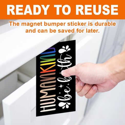 MAIANEY [7.5"x4.5"] Humankind Be Both Magnetic Bumper Sticker Be Kind Social Justice Equality Bumper Magnets Women's Rights Human Rights Kindness Peace Gifts Decorations Car Truck Automobile Vehicle in Kuwait