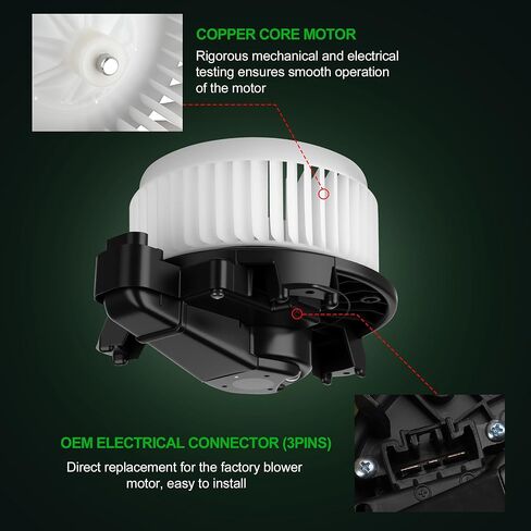 Front HVAC Blower Motor with Fan Cage for Toyota Tundra Camry 4Runner Highlander Venza Avalon 2007 2008 2009 2010 2011 2012 2013 2014 2015 2016 2017 2018, 07-19 for Lexus, Replace 700215 87103-0E040 in Saudi Arabia
