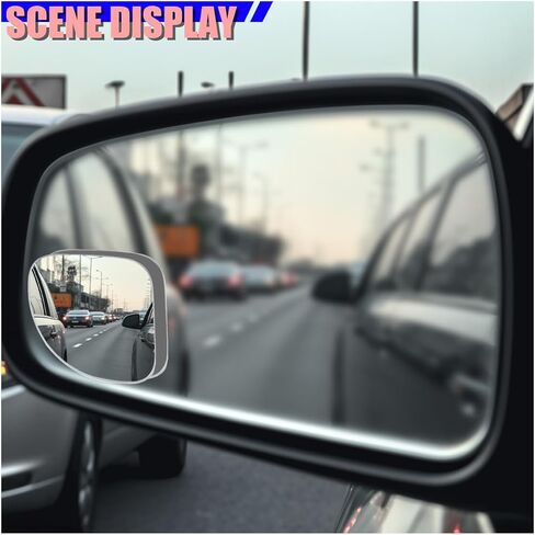 2PCS Fan-shaped Car Blind Spot Mirrors, HD Glass Wide Angle Side Mirrors for Enhanced Safety, Adjustable Frameless Rear View Mirror, Universal Car Exterior Accessories(Fan) in Saudi Arabia