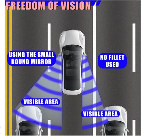 2PCS Fan-shaped Car Blind Spot Mirrors, HD Glass Wide Angle Side Mirrors for Enhanced Safety, Adjustable Frameless Rear View Mirror, Universal Car Exterior Accessories(Fan) in Saudi Arabia