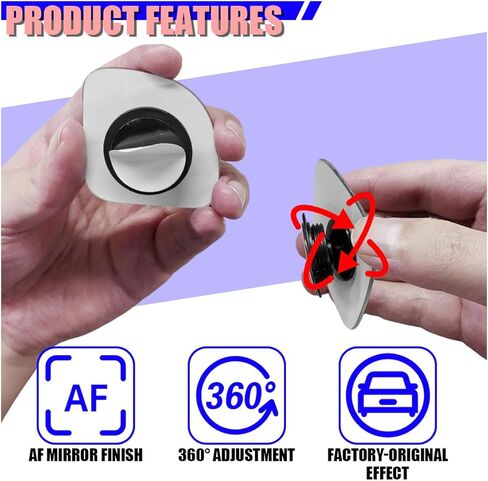 2PCS Fan-shaped Car Blind Spot Mirrors, HD Glass Wide Angle Side Mirrors for Enhanced Safety, Adjustable Frameless Rear View Mirror, Universal Car Exterior Accessories(Fan) in Saudi Arabia