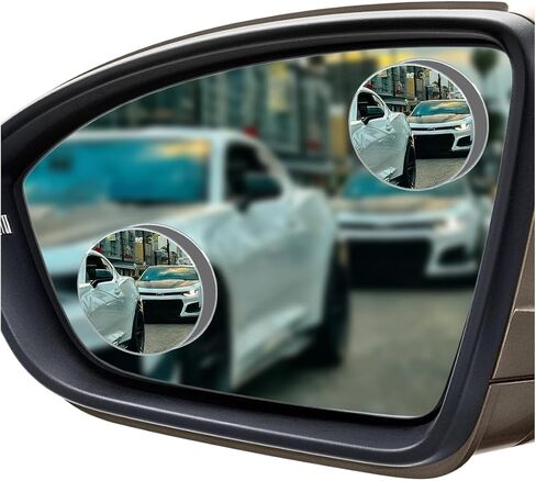 2PCS Fan-shaped Car Blind Spot Mirrors, HD Glass Wide Angle Side Mirrors for Enhanced Safety, Adjustable Frameless Rear View Mirror, Universal Car Exterior Accessories(Fan) in Saudi Arabia