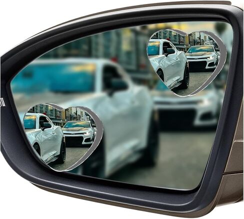 2PCS Fan-shaped Car Blind Spot Mirrors, HD Glass Wide Angle Side Mirrors for Enhanced Safety, Adjustable Frameless Rear View Mirror, Universal Car Exterior Accessories(Fan) in Saudi Arabia