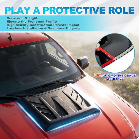 Dermon Hood Scoop for 2022-2025 Ford Maverick Hood Air Intake Bonnet Scoop Vent Cover ABS Matte Gray in Saudi Arabia