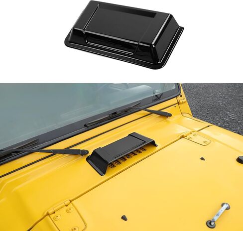 غطاء فتحة تهوية غطاء المحرك الأسود من CheroCar مناسب لـ 1996-2018 Jeep Wrangler JK JKU TJ غير محدود غطاء فتحة تهوية غطاء الملحقات الخارجية in Kuwait
