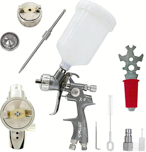 V Shaped Plum Blossom Gap Nozzle,HVLP Air Spray Gun 1.3mm Slit Nozzle & 1.7mm Nozzle，Air Spray Paint Gun with 600cc Cup, Automotive Paint Sprayer for Touch Up, Primer, Top Coat in Saudi Arabia
