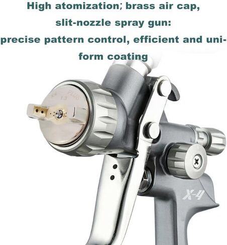 V Shaped Plum Blossom Gap Nozzle,HVLP Air Spray Gun 1.3mm Slit Nozzle & 1.7mm Nozzle，Air Spray Paint Gun with 600cc Cup, Automotive Paint Sprayer for Touch Up, Primer, Top Coat in Saudi Arabia