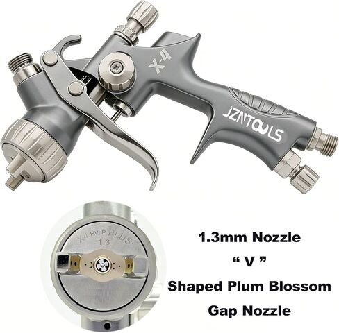 V Shaped Plum Blossom Gap Nozzle,HVLP Air Spray Gun 1.3mm Slit Nozzle & 1.7mm Nozzle，Air Spray Paint Gun with 600cc Cup, Automotive Paint Sprayer for Touch Up, Primer, Top Coat in Saudi Arabia