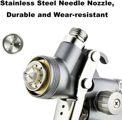 V Shaped Plum Blossom Gap Nozzle,HVLP Air Spray Gun 1.3mm Slit Nozzle & 1.7mm Nozzle，Air Spray Paint Gun with 600cc Cup, Automotive Paint Sprayer for Touch Up, Primer, Top Coat in Saudi Arabia