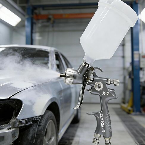 V Shaped Plum Blossom Gap Nozzle,HVLP Air Spray Gun 1.3mm Slit Nozzle & 1.7mm Nozzle，Air Spray Paint Gun with 600cc Cup, Automotive Paint Sprayer for Touch Up, Primer, Top Coat in Saudi Arabia