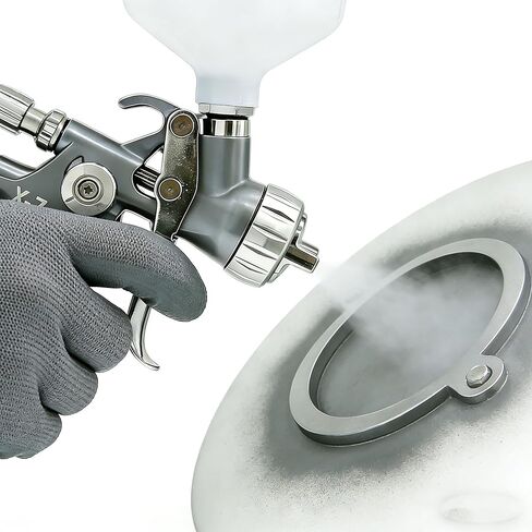 V Shaped Plum Blossom Gap Nozzle,HVLP Air Spray Gun 1.3mm Slit Nozzle & 1.7mm Nozzle，Air Spray Paint Gun with 600cc Cup, Automotive Paint Sprayer for Touch Up, Primer, Top Coat in Saudi Arabia