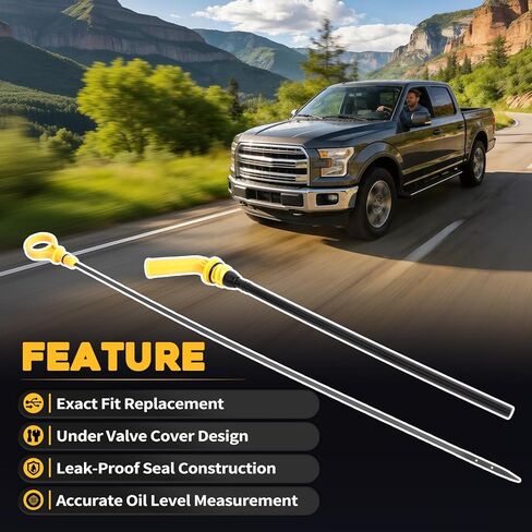 FL3Z-6754-C FL3Z-6750-D مقياس زيت المحرك مع أنبوب تحت غطاء الصمام مناسب لفورد F-150 5.0L 2015-2017 مناسب لفورد موستانج GT 5.0L 2015-2017 يستبدل FL3Z6754C FL3Z6750D in Kuwait