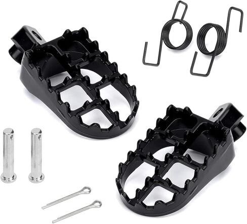 قطعتان من أوتاد قدم الدراجة الترابية، دواسات أقدام للدراجات النارية مضادة للانزلاق ومقاومة للصدأ، طقم إصلاح الدراجات النارية مع براغي زنبركية، متوافقة مع CRF50 CRF70 CRF100F PW50 XR50R FP02 (أسود) in Kuwait