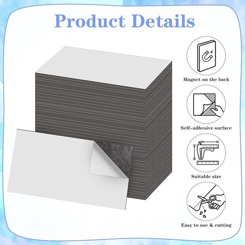 150 Pack Business Card Magnets Peel and Stick, 3.5x2 inch Self Adhesive Magnetic Business Cards for DIY Craft Office Fridge in Saudi Arabia
