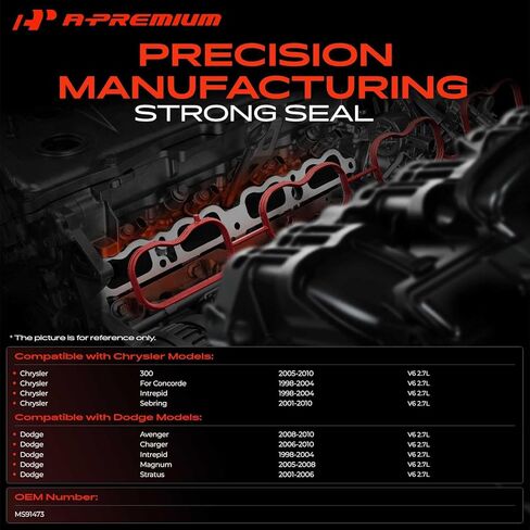 A-Premium Lower and Upper Engine Intake Manifold Gasket Set Compatible with Dodge Charger 2006-2010, Avenger 2008-2010, Intrepid 1998-2004, Magnum, Stratus & Chrysler 300, Sebring, Concorde, Intrepid in Kuwait