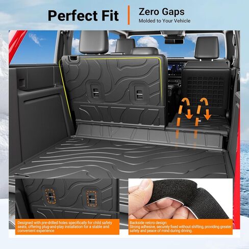 powoq 4 Door Cargo Mat Compatible with 2021-2026 Ford Bronco Trunk Mat Cargo Liner TPE Trunk Liner Back Seat Protector Replacement for 2021-2026 Ford Bronco Accessories in Kuwait