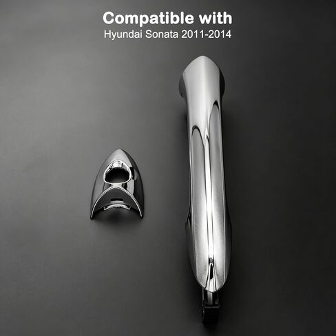 Front Driver Side Exterior Door Handle for Hyundai Sonata 2011 2012 2013 2014 2015, Replace# 826513S010, 826523S010, Chrome in Kuwait