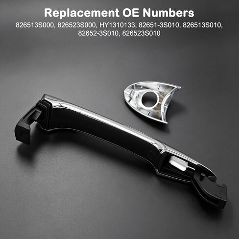 Front Driver Side Exterior Door Handle for Hyundai Sonata 2011 2012 2013 2014 2015, Replace# 826513S010, 826523S010, Chrome in Kuwait
