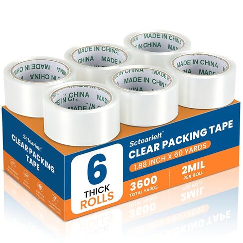 Clear Heavy Duty Packing Tape, 1.88 Inch x 60 Yards Per Roll, 60 Rolls Bulk, Ultra Strong Packaging Tape for Shipping, Moving, Box Sealing & Refill in Saudi Arabia