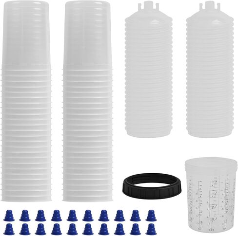 Disposable Paint Spray Gun Cup Liners and Lid System (20 Ounce Cup Kit) in Kuwait