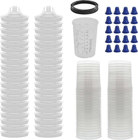 Disposable Paint Spray Gun Cup Liners and Lid System (20 Ounce Cup Kit) in Kuwait