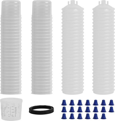 Disposable Paint Spray Gun Cup Liners and Lid System (20 Ounce Cup Kit) in Kuwait