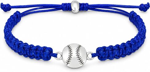 Sportybella Baseball Bracelet, Baseball Jewelry, Blue Adjustable Braided Baseball Bracelet, Baseball Gifts for Players, Teams and Baseball Moms in Saudi Arabia