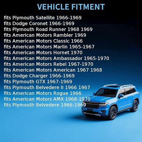 مجموعة وسادات فرامل قرصية أمامية قطعة واحدة، وسادات فرامل بديلة للسيارات تناسب American Motors AMX، Ambassador، American 1968 تناسب دودج تشارجر 1966 1967 1968 1969 in Kuwait