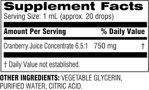 Botanic Choice – Cranberry Liquid Extract – Herbal Supplement – Fast Acting, Easy to Swallow, Alcohol Free, Gluten Free – 1 Ounce in Saudi Arabia