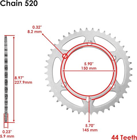 سلسلة محرك كالتريك ومجموعة أسنان مسننة متوافقة مع سوزوكي DR350 1994-1999 / DR-Z400S 2000-2017 in Kuwait