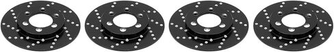 4pcs RC Brake Disc Aluminum Alloy Brake Caliper, RC Brake Disc for 2.2 Inch Wheel, Simulation Wheel Brake Caliper for 1/10 RC Crawler Car, Compatible with Axial SCX10 90046, (Black) in Saudi Arabia