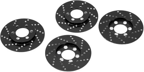 4pcs RC Brake Disc Aluminum Alloy Brake Caliper, RC Brake Disc for 2.2 Inch Wheel, Simulation Wheel Brake Caliper for 1/10 RC Crawler Car, Compatible with Axial SCX10 90046, (Black) in Saudi Arabia