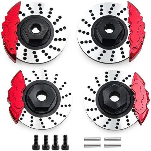 قرص فرامل ألومنيوم TRX4 1/10 4-TEC DRIFT MUSTANG + فرجار D286#8367، #8356- لون أسود وأحمر، مجموعة خفيفة الوزن 33 جم in Kuwait