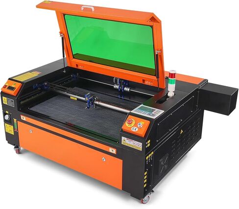 VEVOR 100W CO2 Laser Engraver، 24 x 35 in، 19.7 IPS آلة قطع بالليزر مع مساعدة هواء ثنائية الاتجاه، متوافقة مع LightBurn، CorelDRAW، AutoCAD، Windows، Mac OS، Linux، للنسيج الأكريليك الخشبي المزيد in Kuwait
