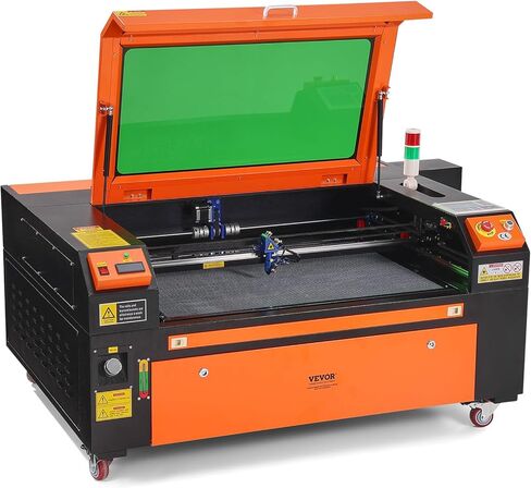 VEVOR 100W CO2 Laser Engraver، 24 x 35 in، 19.7 IPS آلة قطع بالليزر مع مساعدة هواء ثنائية الاتجاه، متوافقة مع LightBurn، CorelDRAW، AutoCAD، Windows، Mac OS، Linux، للنسيج الأكريليك الخشبي المزيد in Kuwait