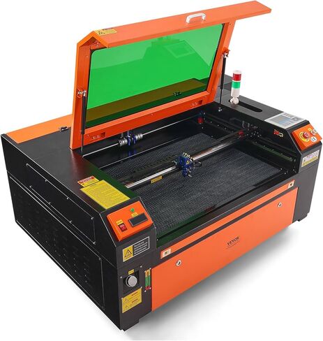 VEVOR 100W CO2 Laser Engraver، 24 x 35 in، 19.7 IPS آلة قطع بالليزر مع مساعدة هواء ثنائية الاتجاه، متوافقة مع LightBurn، CorelDRAW، AutoCAD، Windows، Mac OS، Linux، للنسيج الأكريليك الخشبي المزيد in Kuwait
