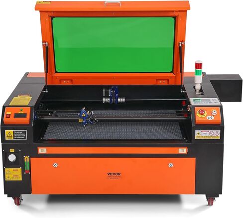 VEVOR 100W CO2 Laser Engraver، 24 x 35 in، 19.7 IPS آلة قطع بالليزر مع مساعدة هواء ثنائية الاتجاه، متوافقة مع LightBurn، CorelDRAW، AutoCAD، Windows، Mac OS، Linux، للنسيج الأكريليك الخشبي المزيد in Kuwait