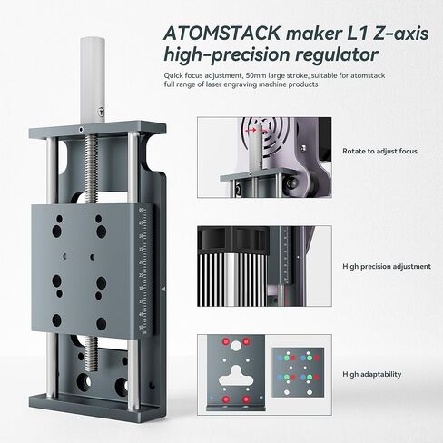 Atomstack Maker L1 Z-Axis Slide Lifting Device, Precise Z-Axis Focusing Adjuster for Precise Focusing of All A30 Pro/X30 Pro/A20 Pro/X20 Pro/A10 Pro/X7 Pro/A5 Pro Laser Engraving Machines. in Saudi Arabia